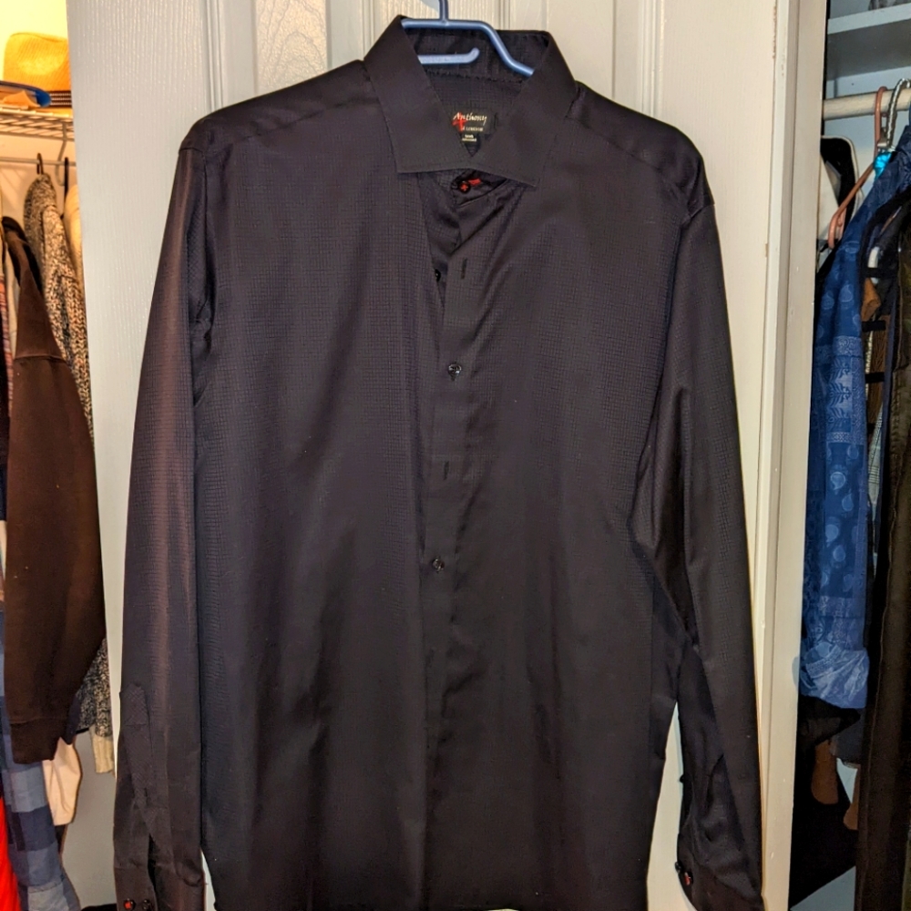 Anthony of London black dress shirt size 17